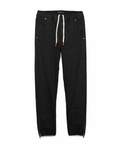 Purple Brand Coated Black Wash Joggers - Black