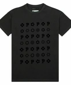 Purple Brand Flocked Monogram T-Shirt - Black