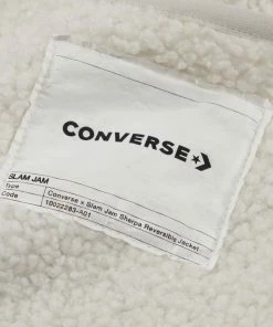 Converse X Slam Jam Reversible Sherpa Jacket - Egret 13 Converse X Slam Jam Reversible Sherpa Jacket - Egret