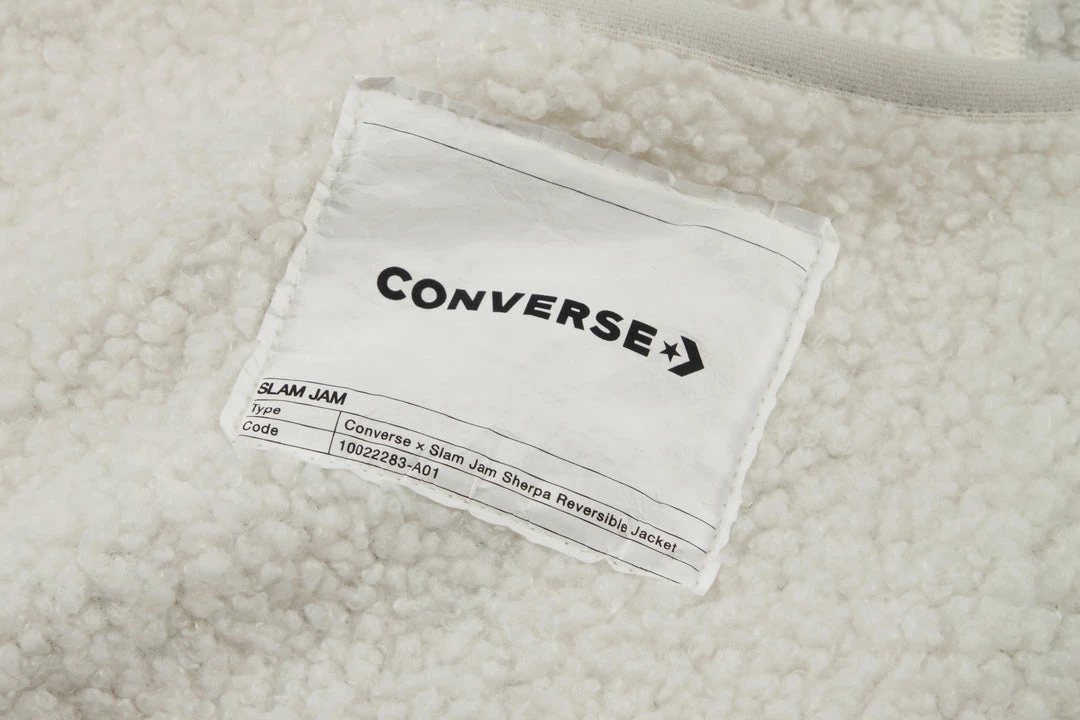 Converse X Slam Jam Reversible Sherpa Jacket - Egret 6 Converse X Slam Jam Reversible Sherpa Jacket - Egret