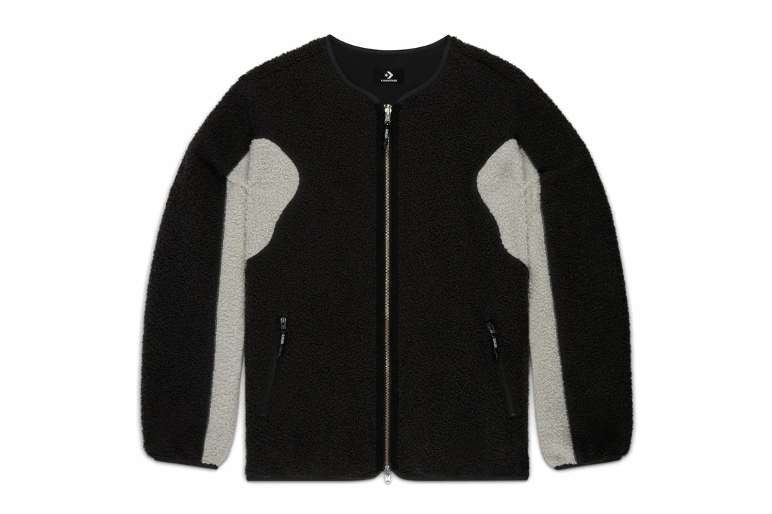 Converse X Slam Jam Reversible Sherpa Jacket - Pirate Black 1 Converse X Slam Jam Reversible Sherpa Jacket - Pirate Black