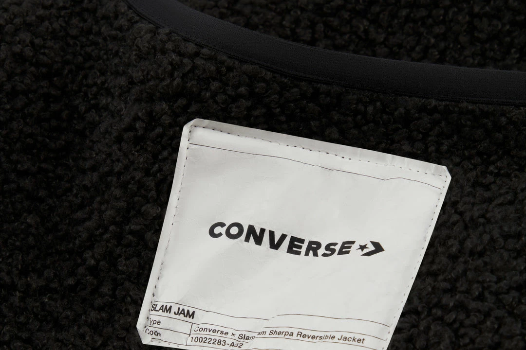 Converse X Slam Jam Reversible Sherpa Jacket - Pirate Black 6 Converse X Slam Jam Reversible Sherpa Jacket - Pirate Black
