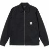 Stussy Zip Up L/S Shirt - Black