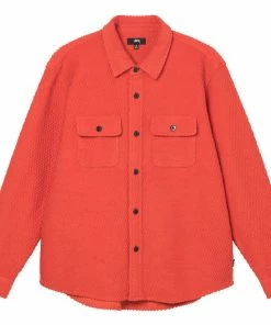 Stussy Textured Wool Shirt - Orange