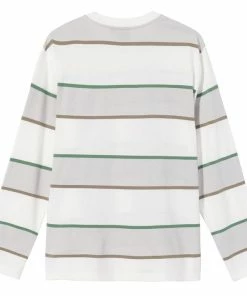 Stussy Bold Stripe LS Crew - Bone