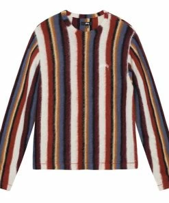 Stussy Vertical Striped Knit Sweater - Rust