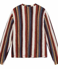 Stussy Vertical Striped Knit Sweater - Rust
