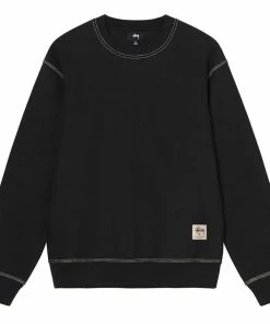 Stussy Contrast Stitch Label Crewneck - Black