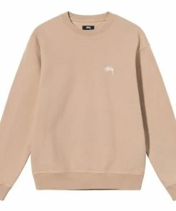 Stussy Stock Logo Crewneck - Tan