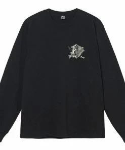 Stussy Shield Pigment Dyed L/S Tee - Black