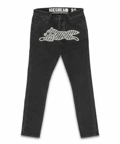 Ice Cream Reflective Jean - Black