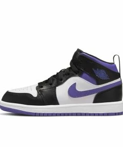 Jordan Brand Jordan 1 Mid (PS) - Black/Dark Iris/White