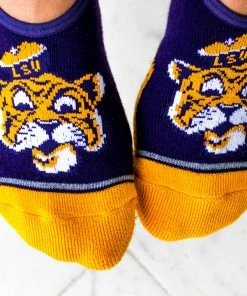Sneaker Politics POLITICS X 47 BRAND VINTAGE LSU LOGO SOCKS - Purple Latest