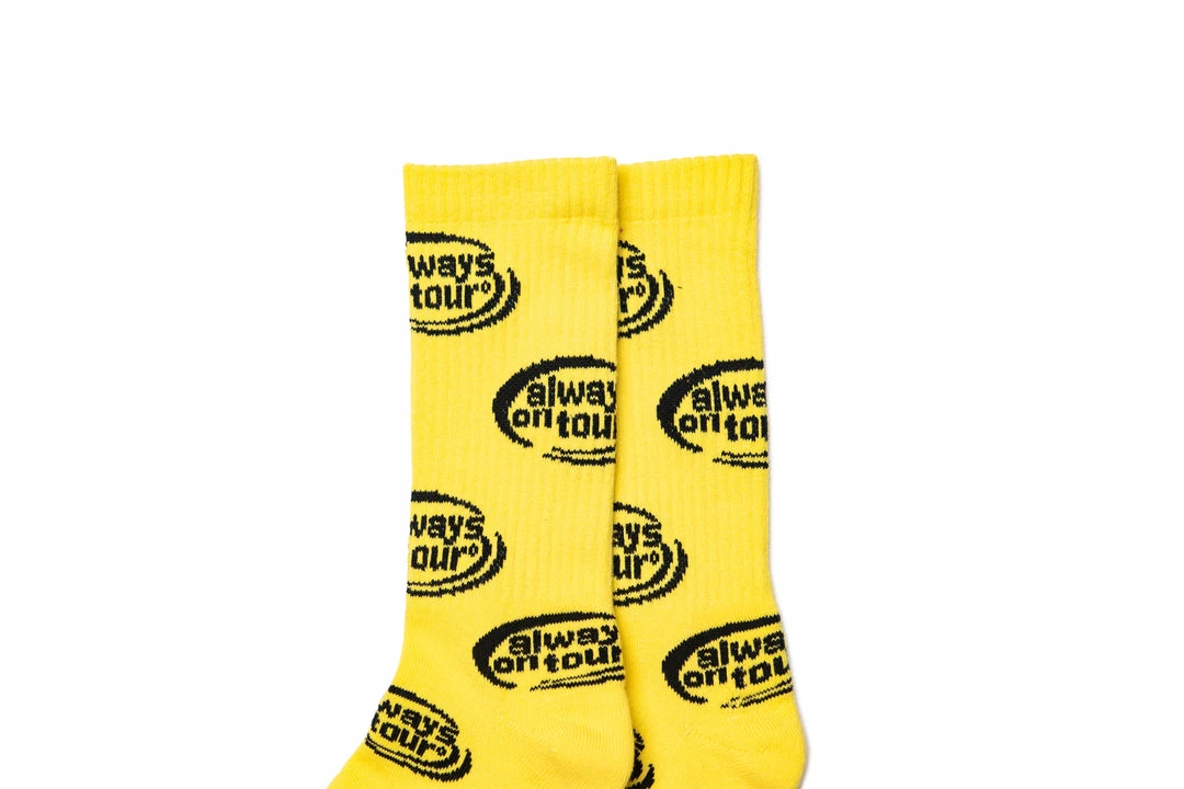 Always On Tour Latest AOT Spinner Socks - Yellow/White 3 Always On Tour Latest AOT Spinner Socks - Yellow/White