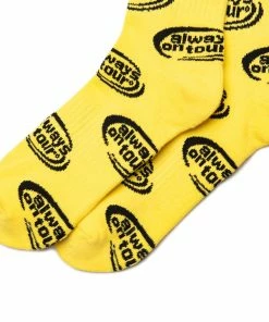 Always On Tour Latest AOT Spinner Socks - Yellow/White 7 Always On Tour Latest AOT Spinner Socks - Yellow/White