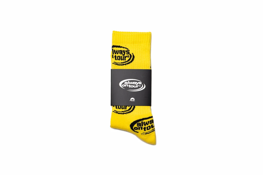 Always On Tour Latest AOT Spinner Socks - Yellow/White 1 Always On Tour Latest AOT Spinner Socks - Yellow/White