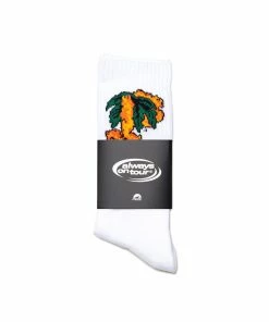 Always On Tour AOT Palm Trees Socks - White
