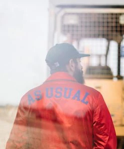 Sneaker Politics Politics X Mitchell & Ness 'As Usual' Satin Jacket - ﻿﻿Red/Royal