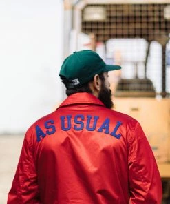 Sneaker Politics Politics X Mitchell & Ness 'As Usual' Satin Jacket - ﻿﻿Red/Royal