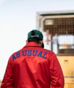 Sneaker Politics Politics X Mitchell & Ness 'As Usual' Satin Jacket - ﻿﻿Red/Royal