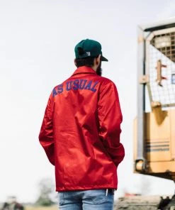 Sneaker Politics Politics X Mitchell & Ness 'As Usual' Satin Jacket - ﻿﻿Red/Royal
