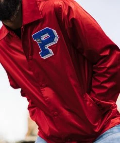 Sneaker Politics Politics X Mitchell & Ness 'As Usual' Satin Jacket - ﻿﻿Red/Royal