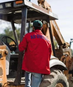 Sneaker Politics Politics X Mitchell & Ness 'As Usual' Satin Jacket - ﻿﻿Red/Royal