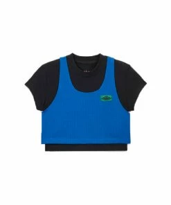 Jordan Brand WMNS Jordan X Aleali May Layered Top - Black/Game Royal/Pine Green