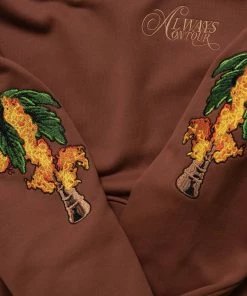 Always On Tour AOT Palm Tree Hoodie - Brown Latest