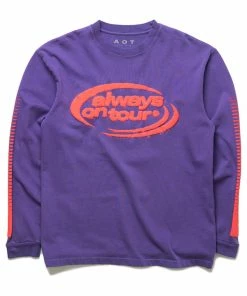 Always On Tour Latest AOT 'Spinner Logo' Long Sleeve Tee - Purple