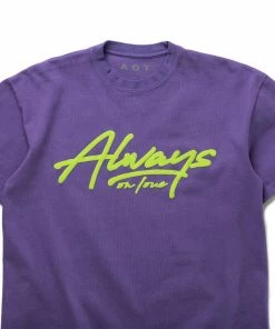 Always On Tour AOT 'AOT Script' Logo Tee - Purple Latest