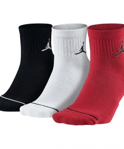 Jordan Brand Jumpman Dri-FIT Quarter Socks 3 Pair - Black/Red/White