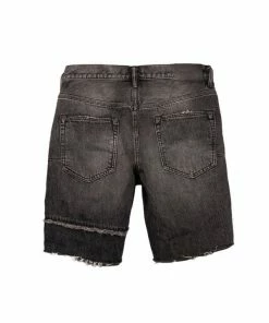 Purple Brand Mid Rise Shorts - Black Vintage Patchwork