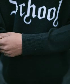 BornxRaised Apparel Born X Raised Fuck School Intarsia Sweater - Black