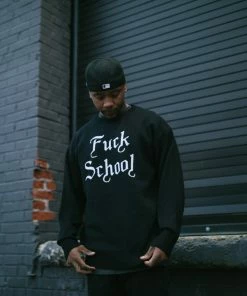 Sneaker Politics Shop 44 BornxRaised Apparel Born X Raised Fuck School Intarsia Sweater - Black