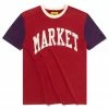 Market Colorblock Tee - Burgundy/Navy