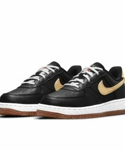 Nike Force 1 LV8 (PS) - Black/White/Black/Solar Flare