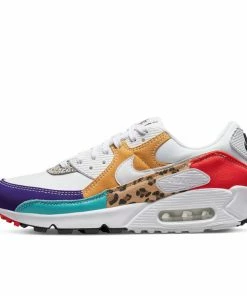 WMNS Nike Air Max 90 SE - White/Light Curry/Habanero Red