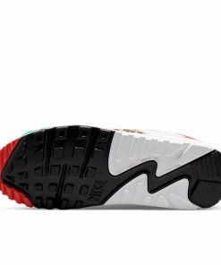 WMNS Nike Air Max 90 SE - White/Light Curry/Habanero Red