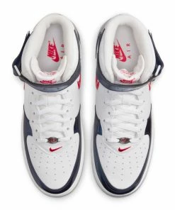 Nike Air Force 1 Mid QS - White/University Red/Midnight Navy