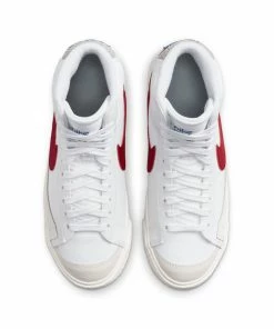 Nike Blazer Mid '77 (GS) - White/Gym Red/Light Smoke Grey