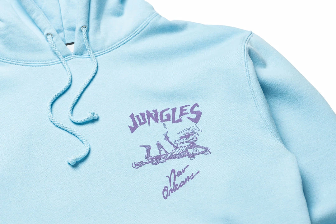 Sneaker Politics Politics X Jungles Party Alligator Hoodie - Blue 3 Sneaker Politics Politics X Jungles Party Alligator Hoodie - Blue