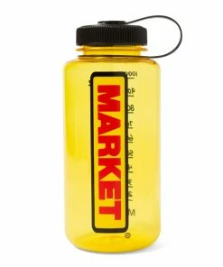 Latest Market Bar Logo Water Bottle - Yellow