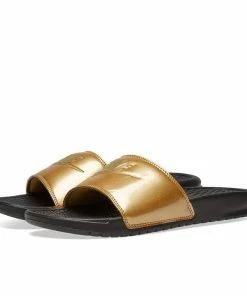 WMNS Nike Benassi JDI Slide - Metallic Gold/Black