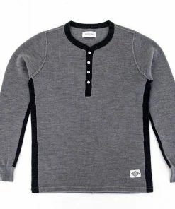 Sneaker Politics Shop 40 Ovadia & Sons 'Zack Thermal Henley Sweater' - Heather Grey Apparel