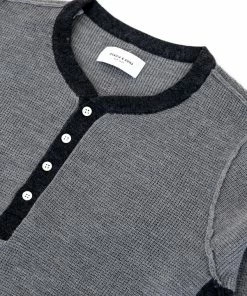 Ovadia & Sons 'Zack Thermal Henley Sweater' - Heather Grey Apparel