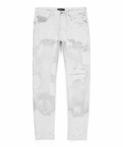 Purple Brand Low Rise Skinny Jean - Faded Ecru Crackle