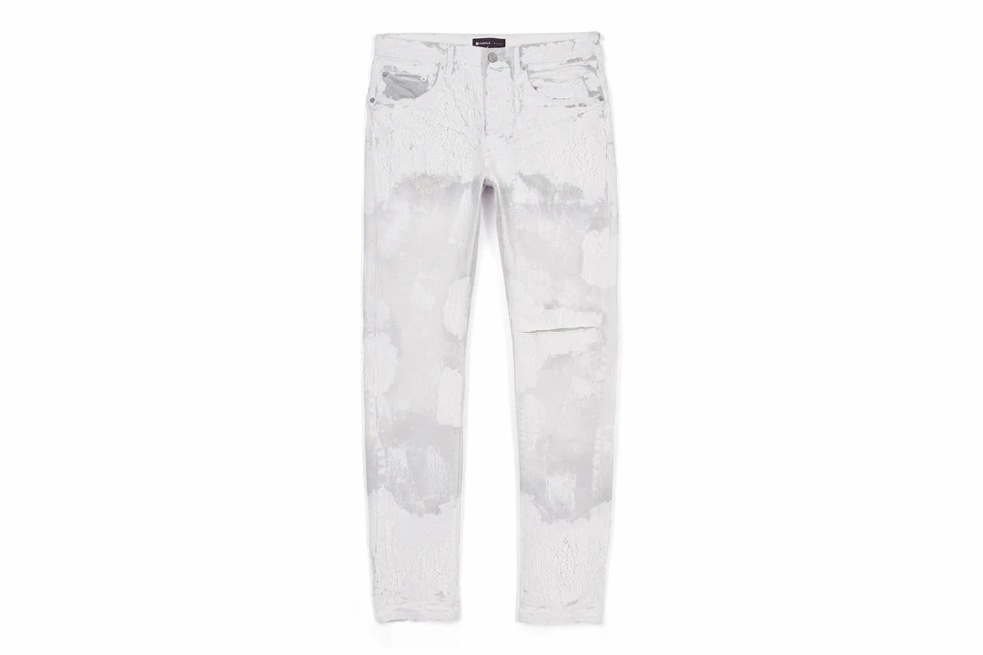 Purple Brand Low Rise Skinny Jean - Faded Ecru Crackle 1 Purple Brand Low Rise Skinny Jean - Faded Ecru Crackle