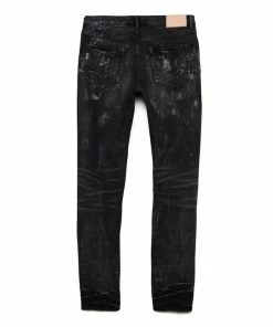 Purple Brand Low Rise Skinny Jean - Super Fade Black Weft Repair
