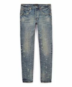 Purple Brand Mid Rise Slime Jean - Vintage Spotted Indigo Coated
